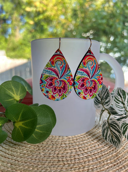 Floral Paisley Teardrop Earrings