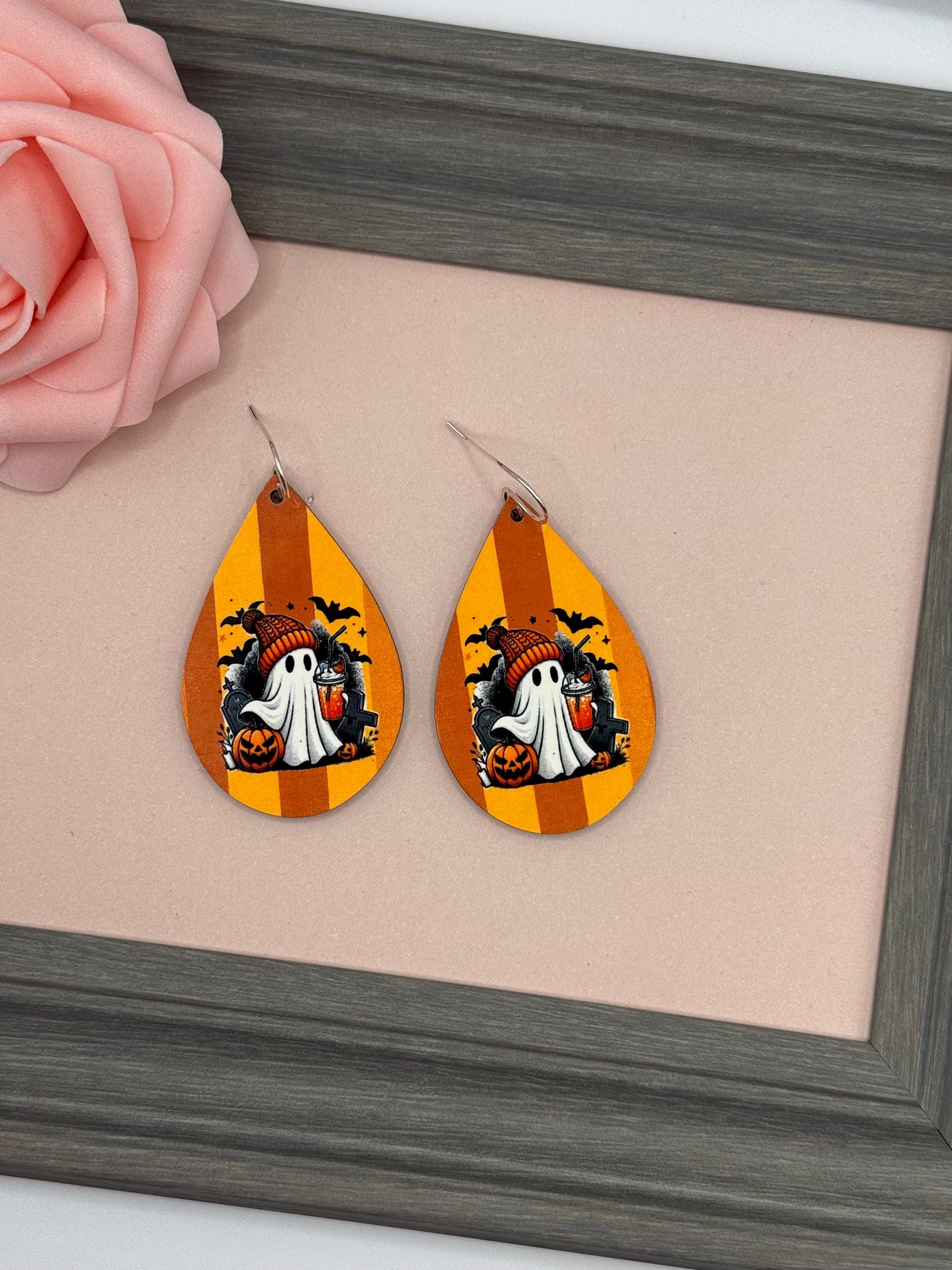 Ghost Teardrop Dangle Earrings