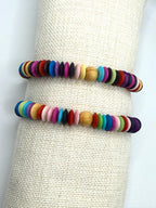 Multicolor Bone Disc Bracelet