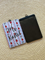 Personalized Teacher ID Badge Holder: Preppy Apple & Pencil Design