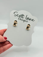 Mini Leopard Print Snowman Christmas Earrings