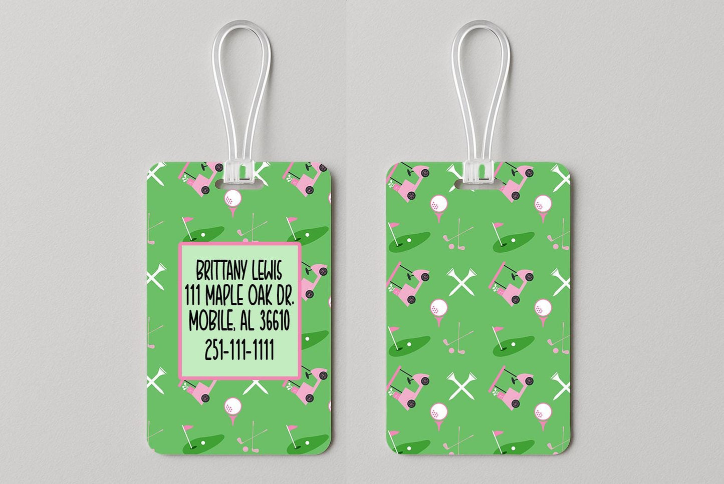 Personalized Golf Cart Bag Tag