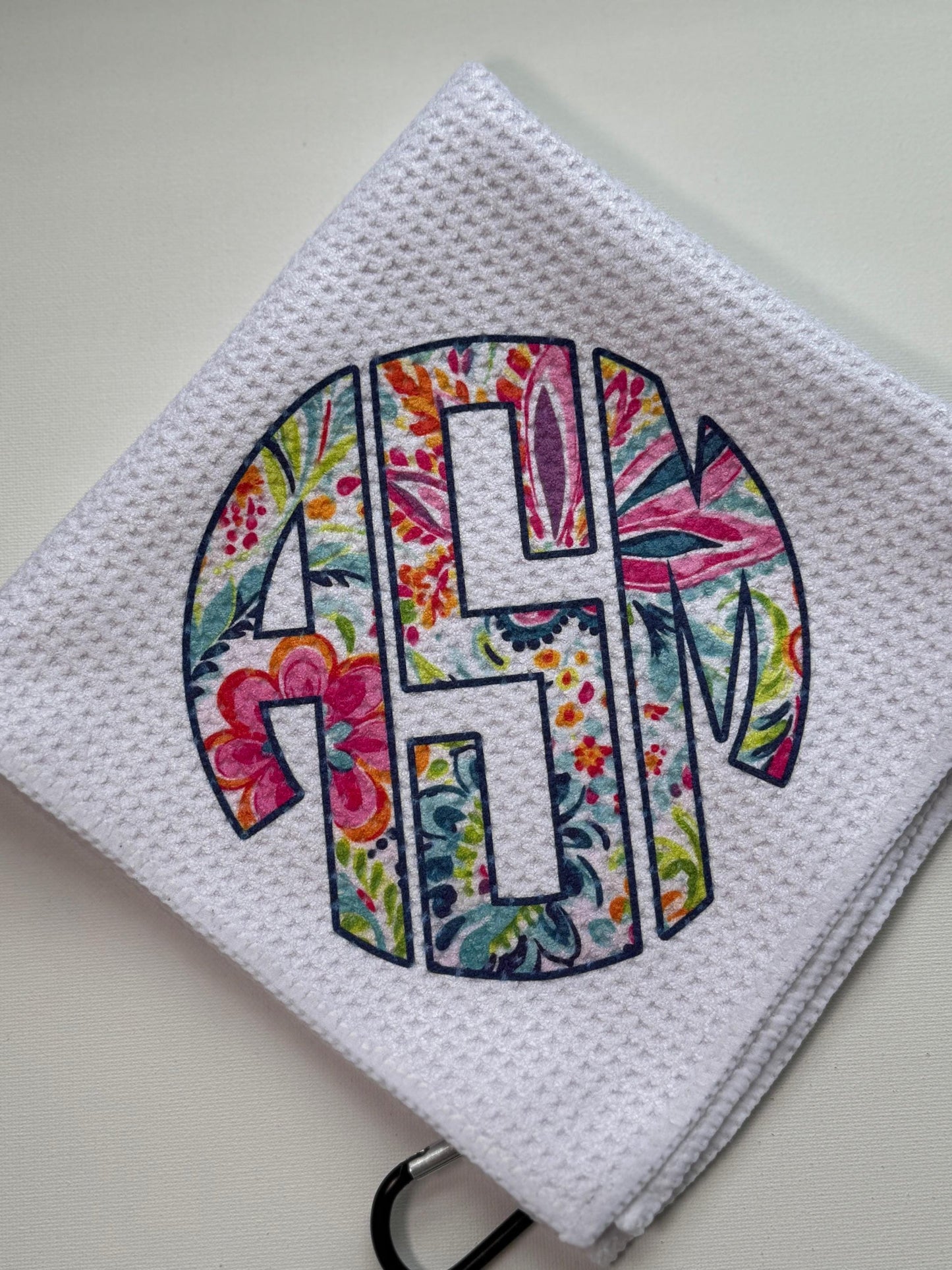 Personalized Circle Monogram Golf Towel