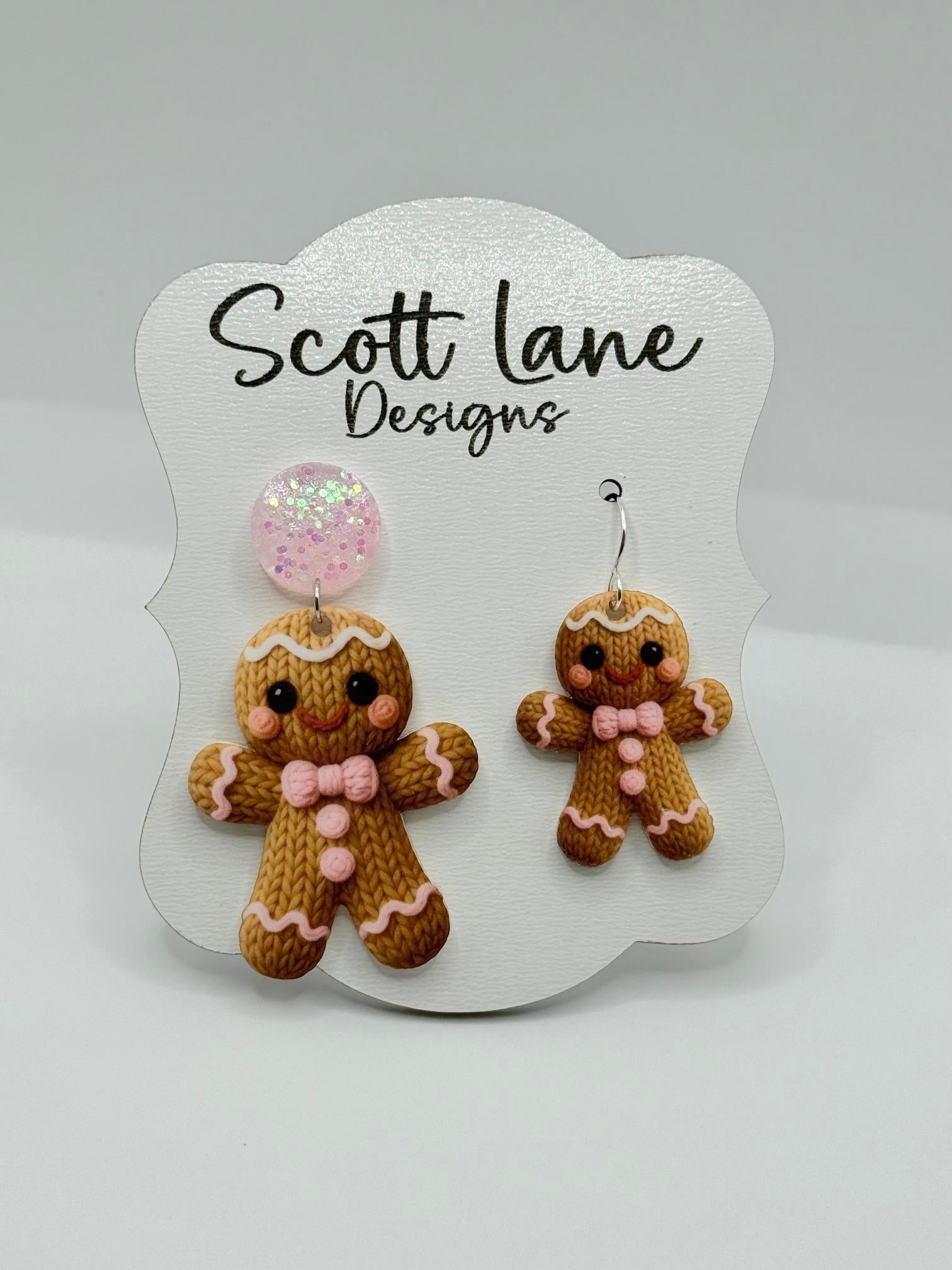 Gingerbread Girly Christmas Earrings