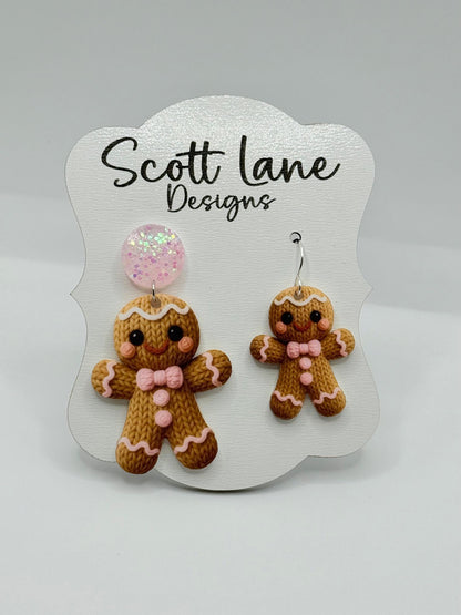 Gingerbread Girly Christmas Earrings