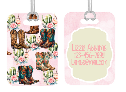 Cowgirl Boots Personalized ID Tag