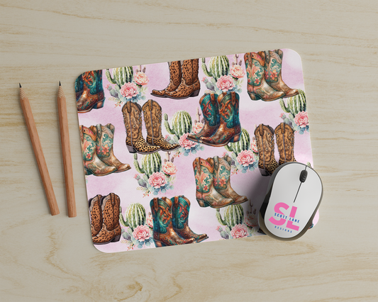 Cowgirl Boots and Cactus Mouse Pad