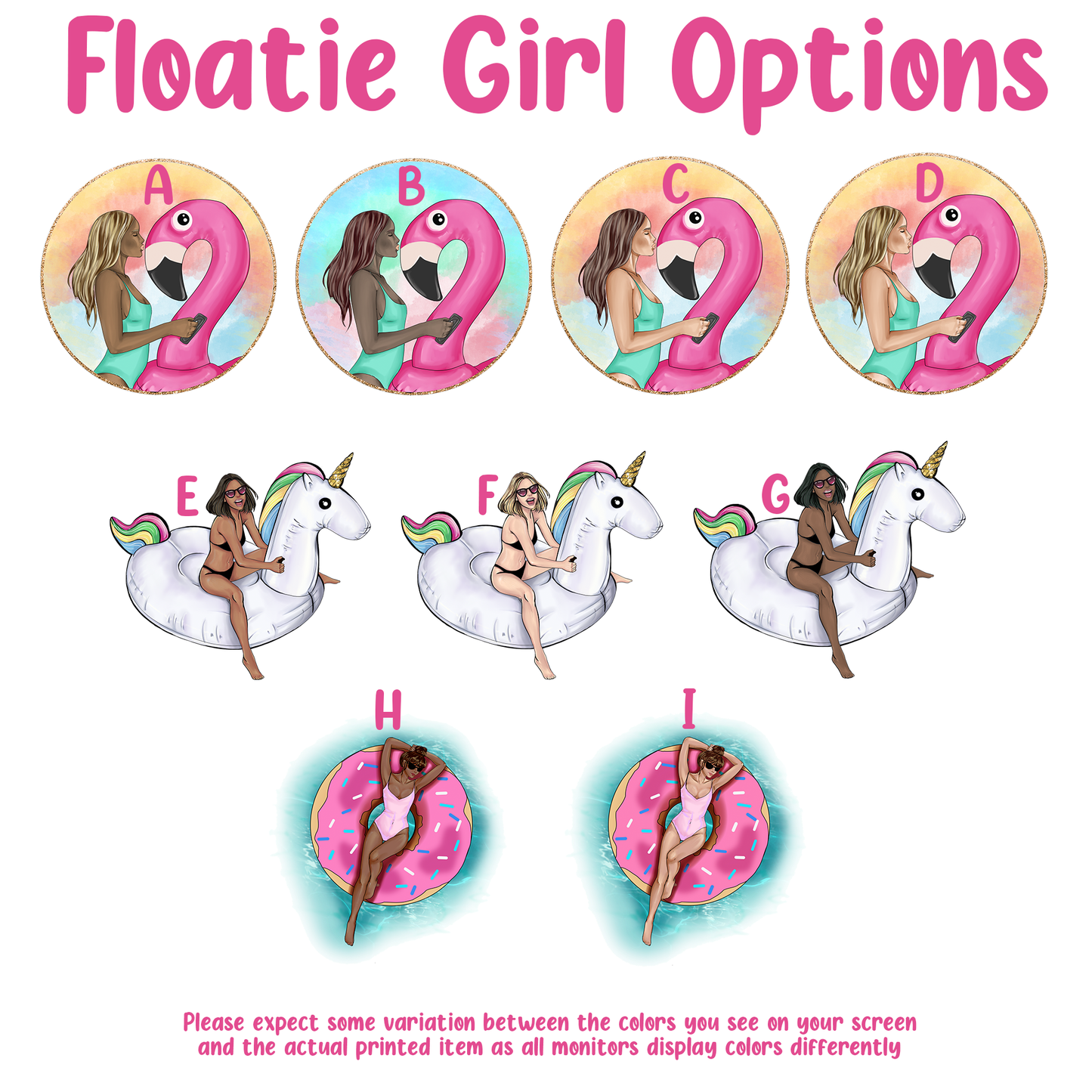 Floatie Girl Personalized ID Tag