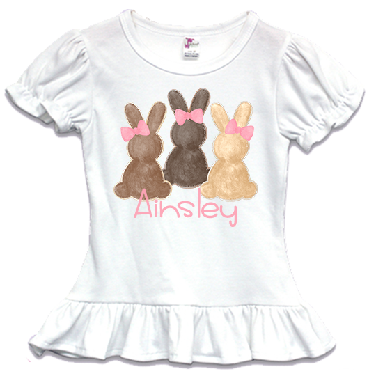 Kids Personalized Bunny Trio Tee