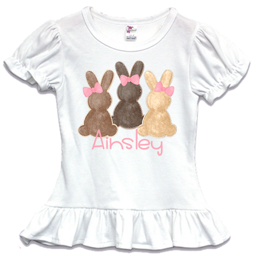 Kids Personalized Bunny Trio Tee