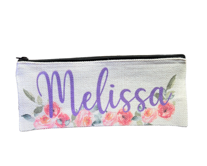 Personalized Floral Pouch