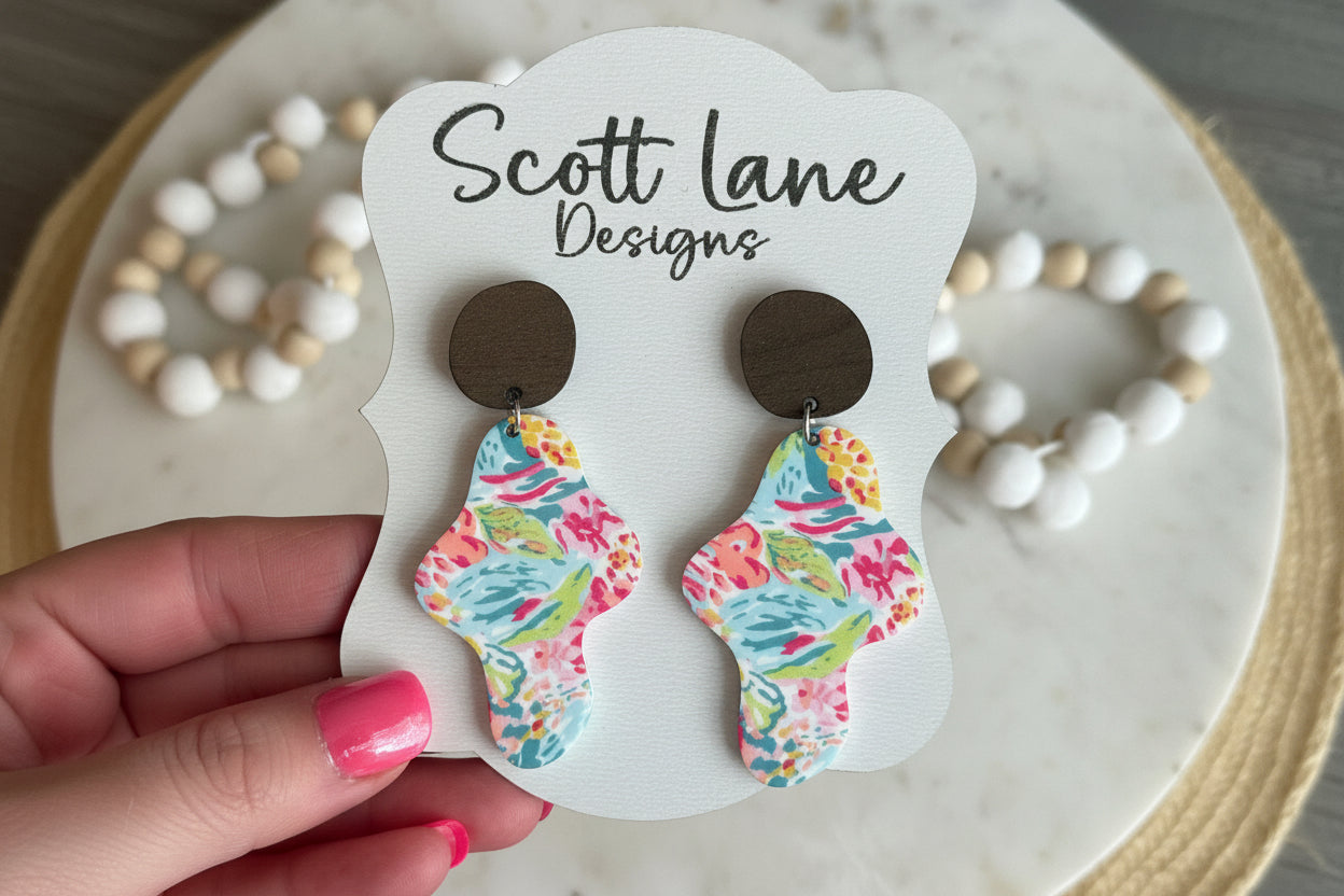 Colorful Floral Dangle Earrings