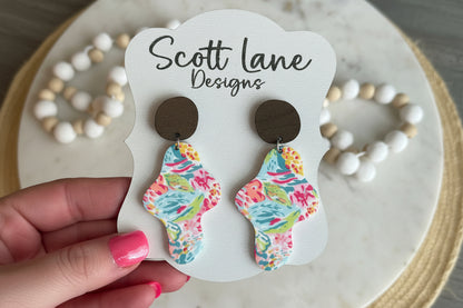 Colorful Floral Dangle Earrings