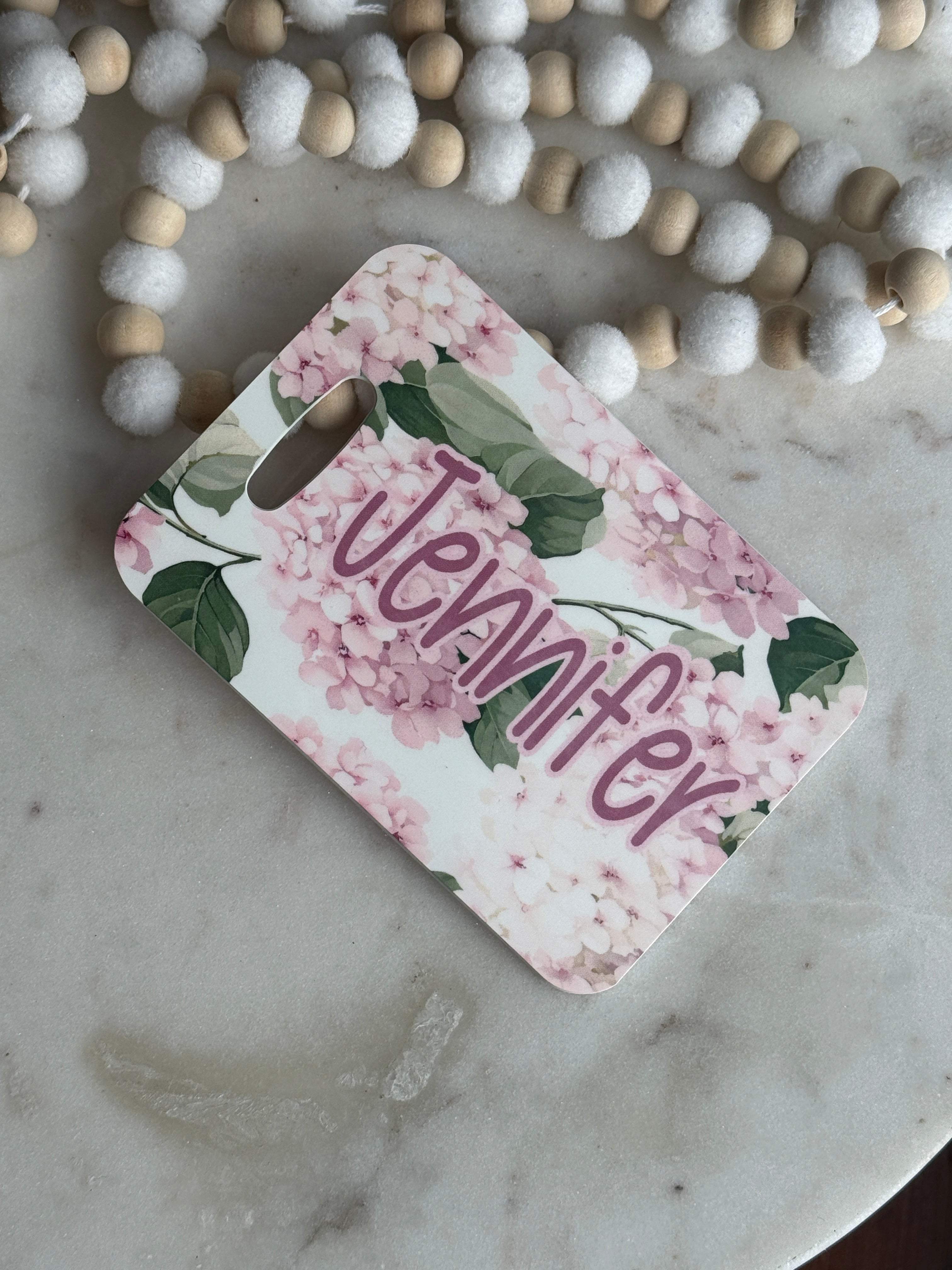 Personalized Hydrangea Bag Tag