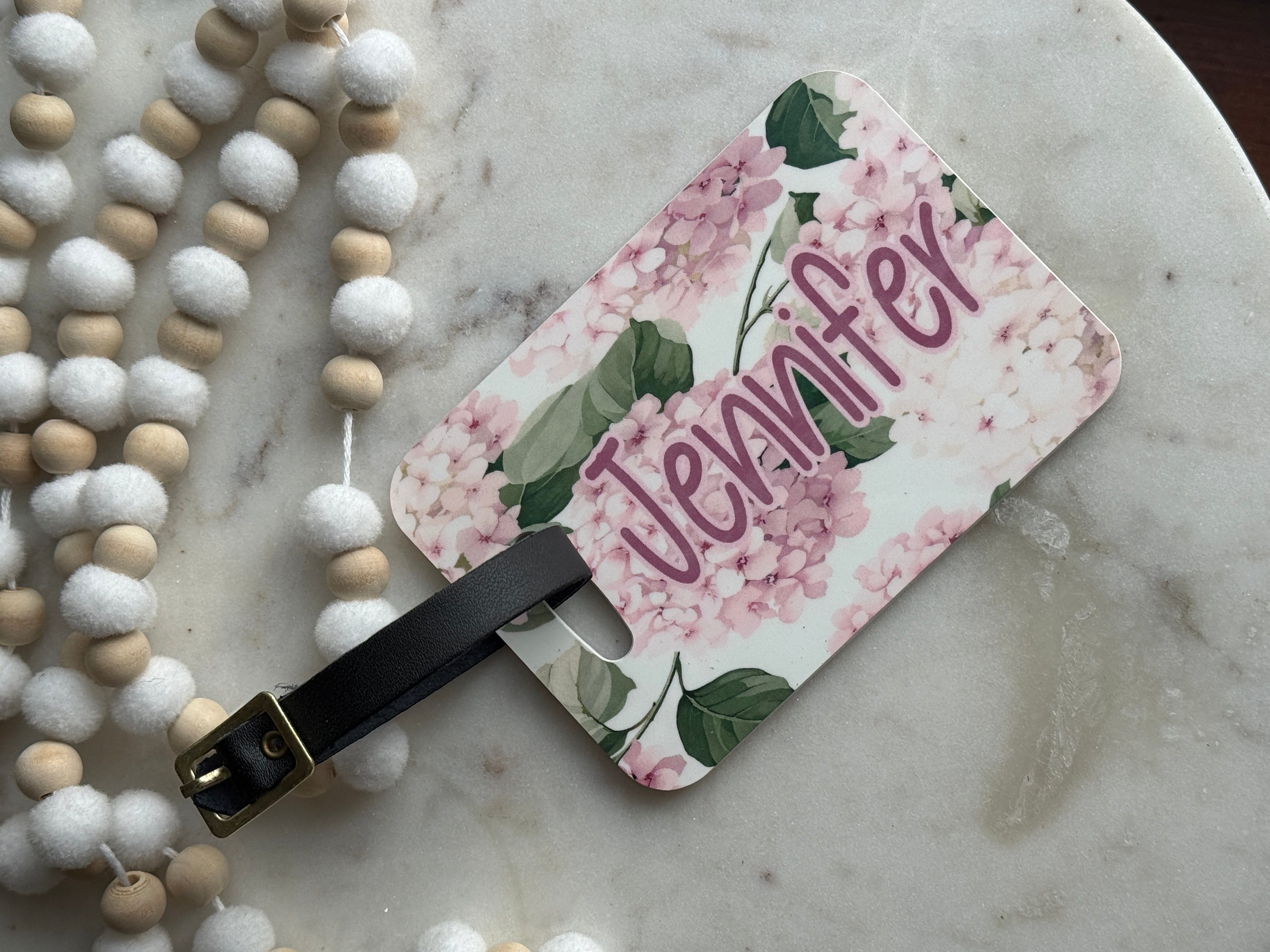 Personalized Hydrangea Bag Tag