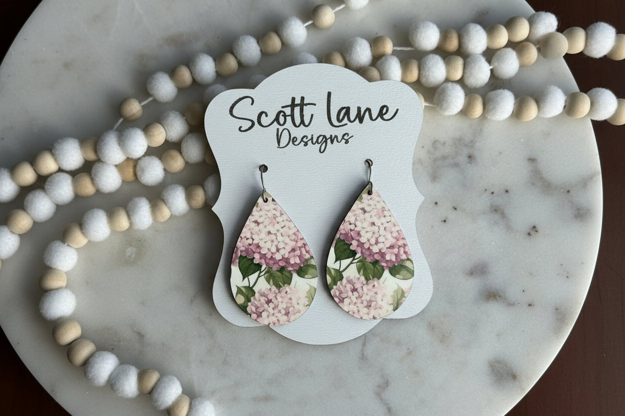 Hydrangea Teardrop Earrings