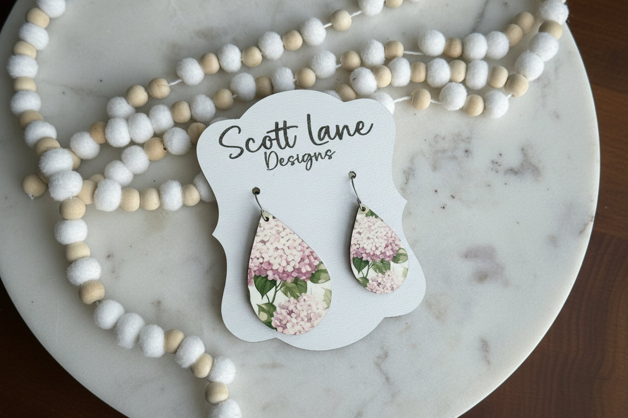 Hydrangea Teardrop Earrings