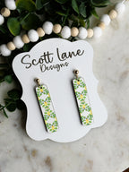 Lemon Floral Bar Earrings