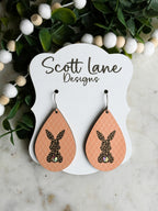 Leopard Print Easter Bunny Teardrop Earrings