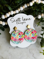 Colorful Floral Statement Earrings
