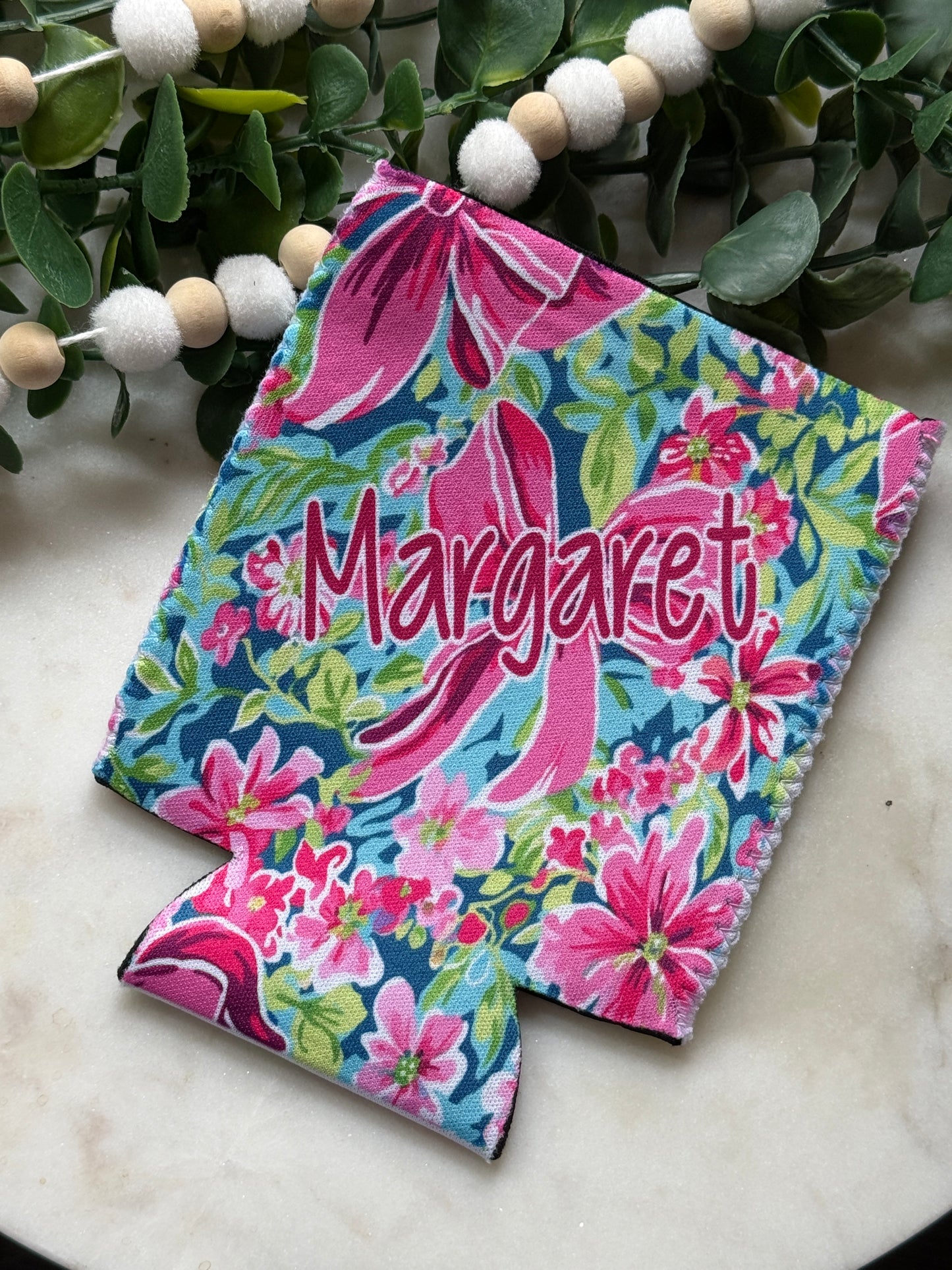 Personalized Bows & Flowers Can Cooler