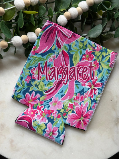 Personalized Bows & Flowers Can Cooler