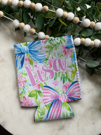 Personalized Bows & Flowers Can Cooler