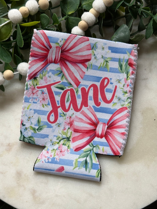 Personalized Bows & Flowers Can Cooler