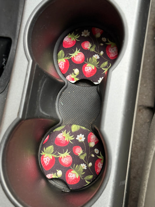 Strawberry Car Coaster Set