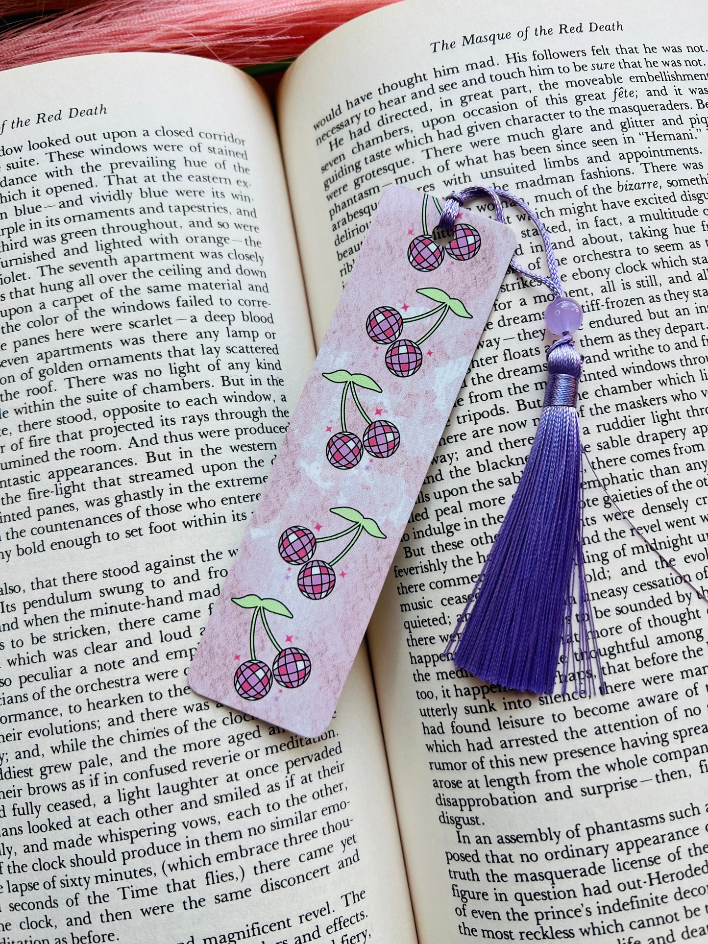 Cherry Disco Ball Bookmark