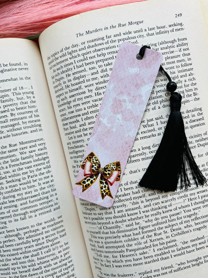 Leopard Print Bow Bookmark