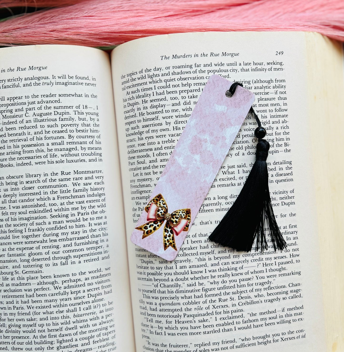 Leopard Print Bow Bookmark