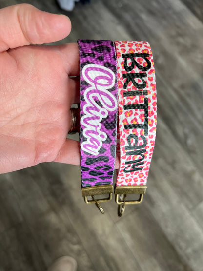 Personalized Leopard Print Keychain