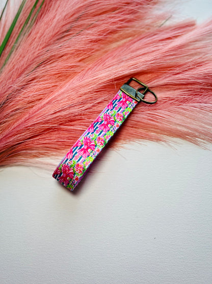 Stripes and Bows Keychain