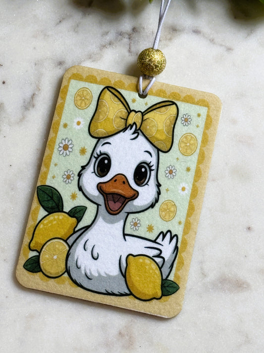 Preppy Lemon Duck Unscented Car Air Freshener Charm