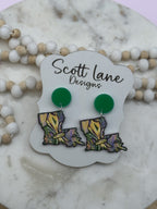 Louisiana Mardi Gras Earrings