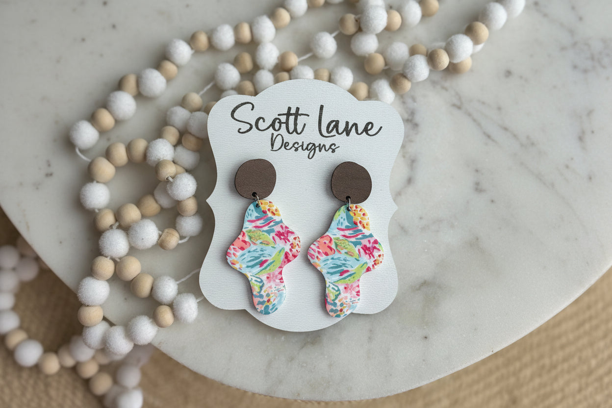 Colorful Floral Dangle Earrings