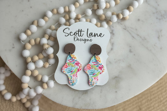 Colorful Floral Dangle Earrings