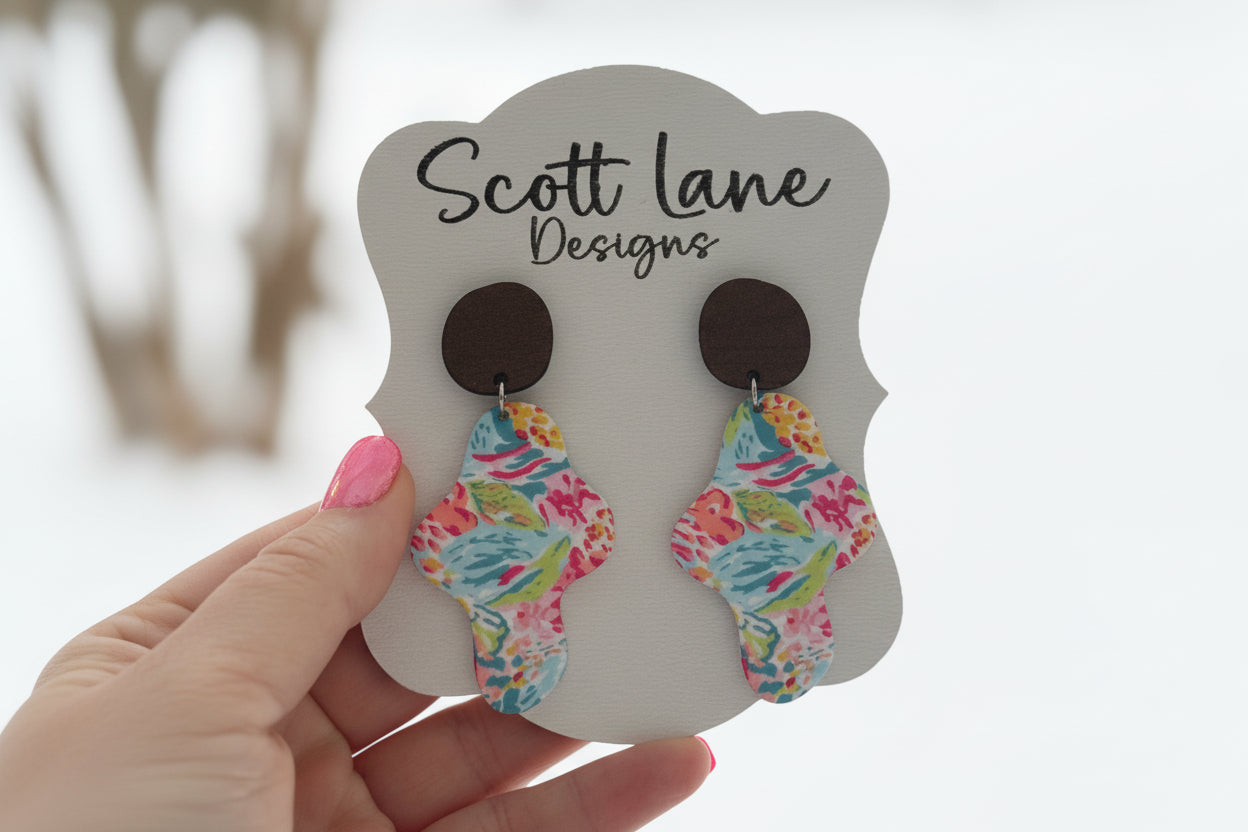 Colorful Floral Dangle Earrings