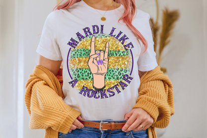 Mardi Like A Rockstar Tee