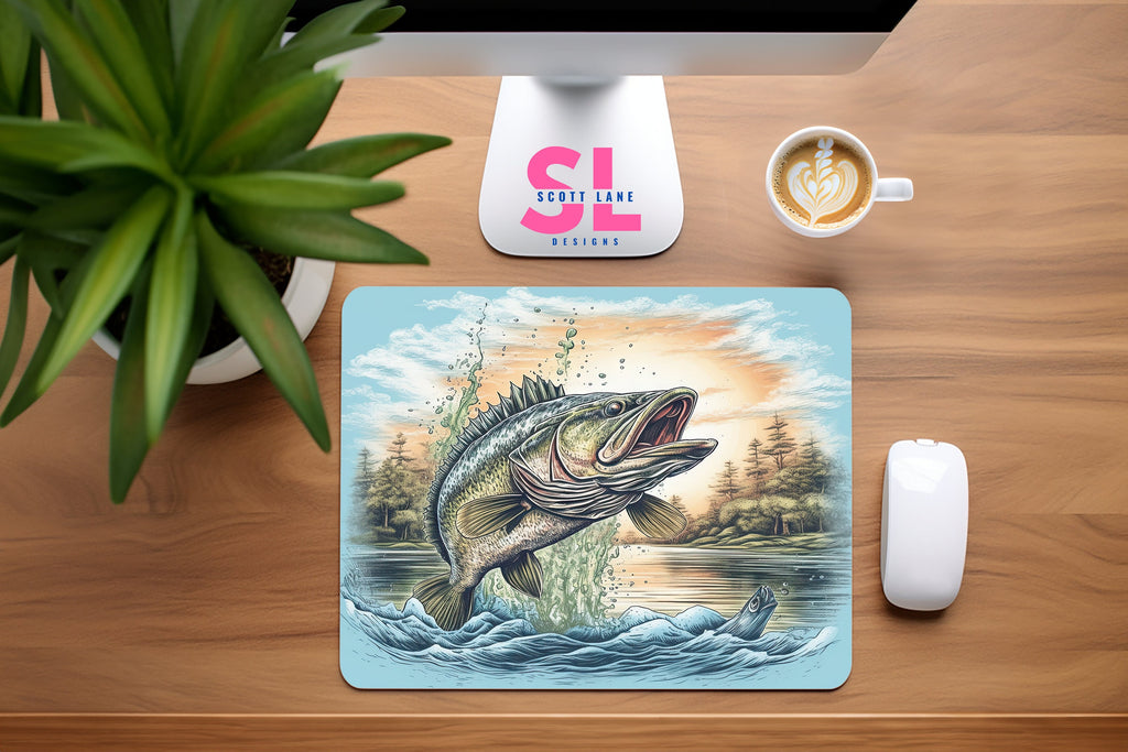 Bass Fishing Mouse Pad