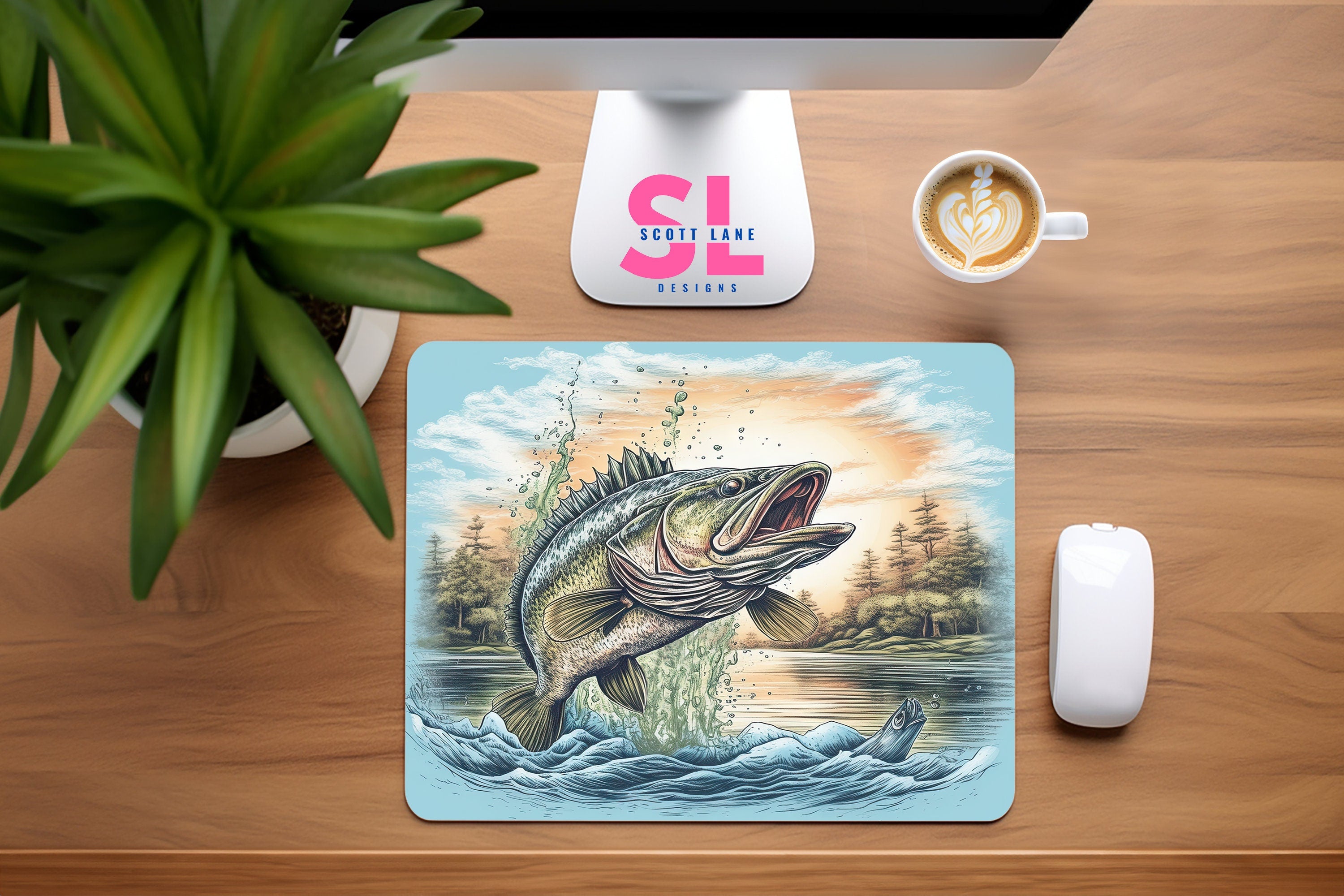 Bass Fishing Mouse Pad