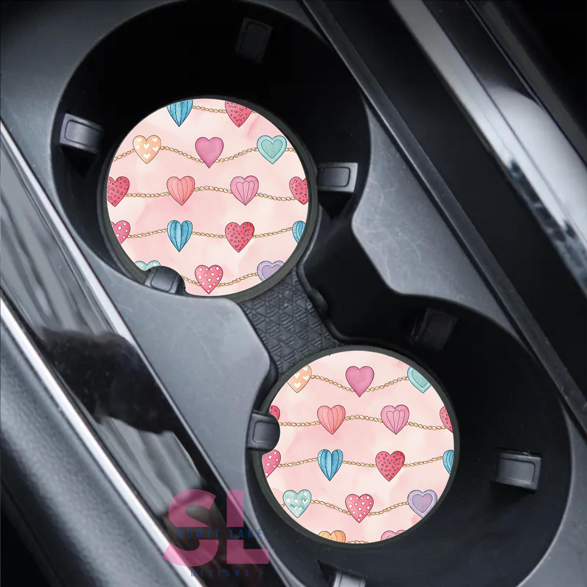 String of Hearts Car Coasters