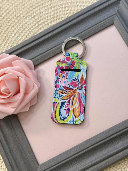 Preppy Floral Balm Keychain Holder