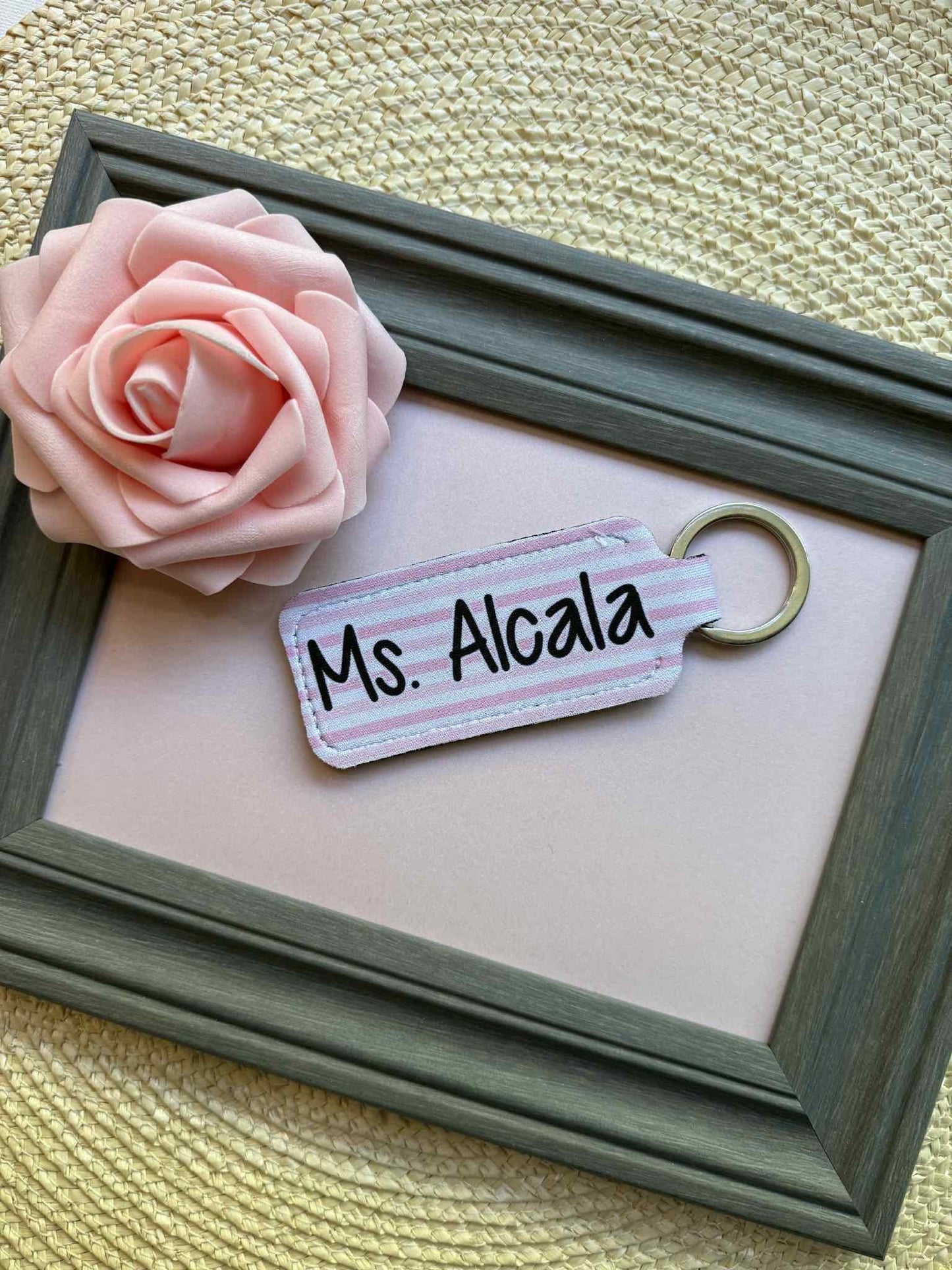 Personalized Preppy Pencil Teacher Lip Balm Keychain