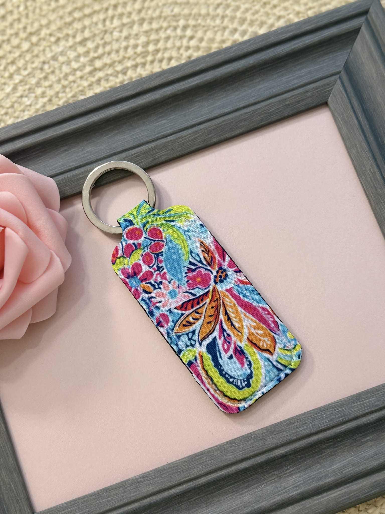 Preppy Floral Balm Keychain Holder