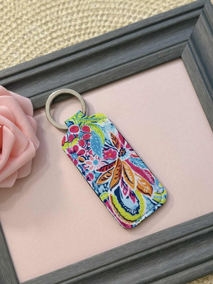 Preppy Floral Balm Keychain Holder
