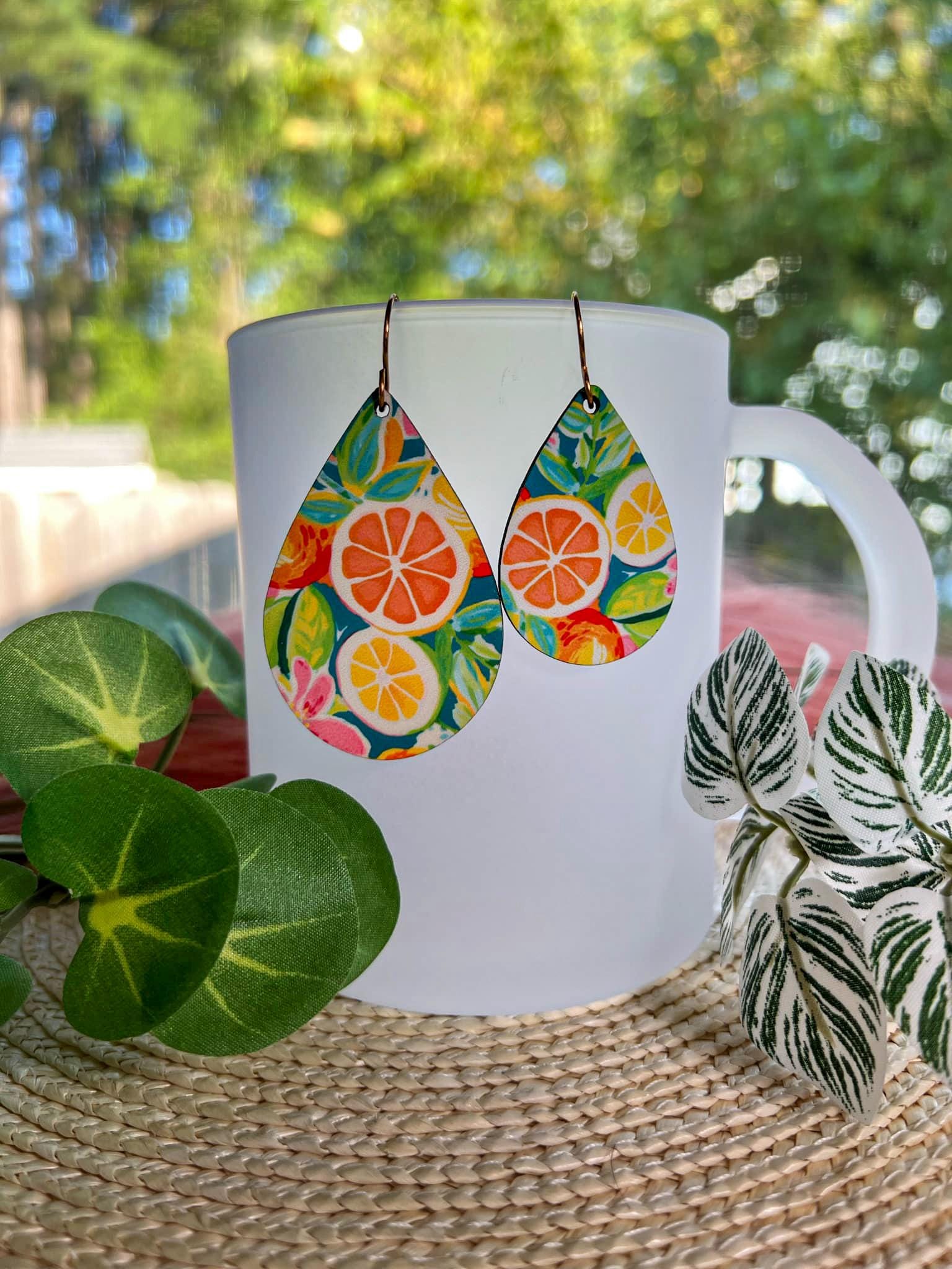 Lemon & Orange Teardrop Earrings