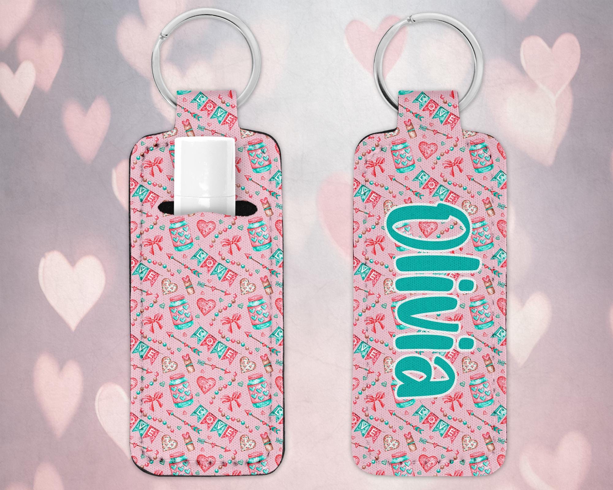 Valentine’s Day Lip Balm Holder Keychain