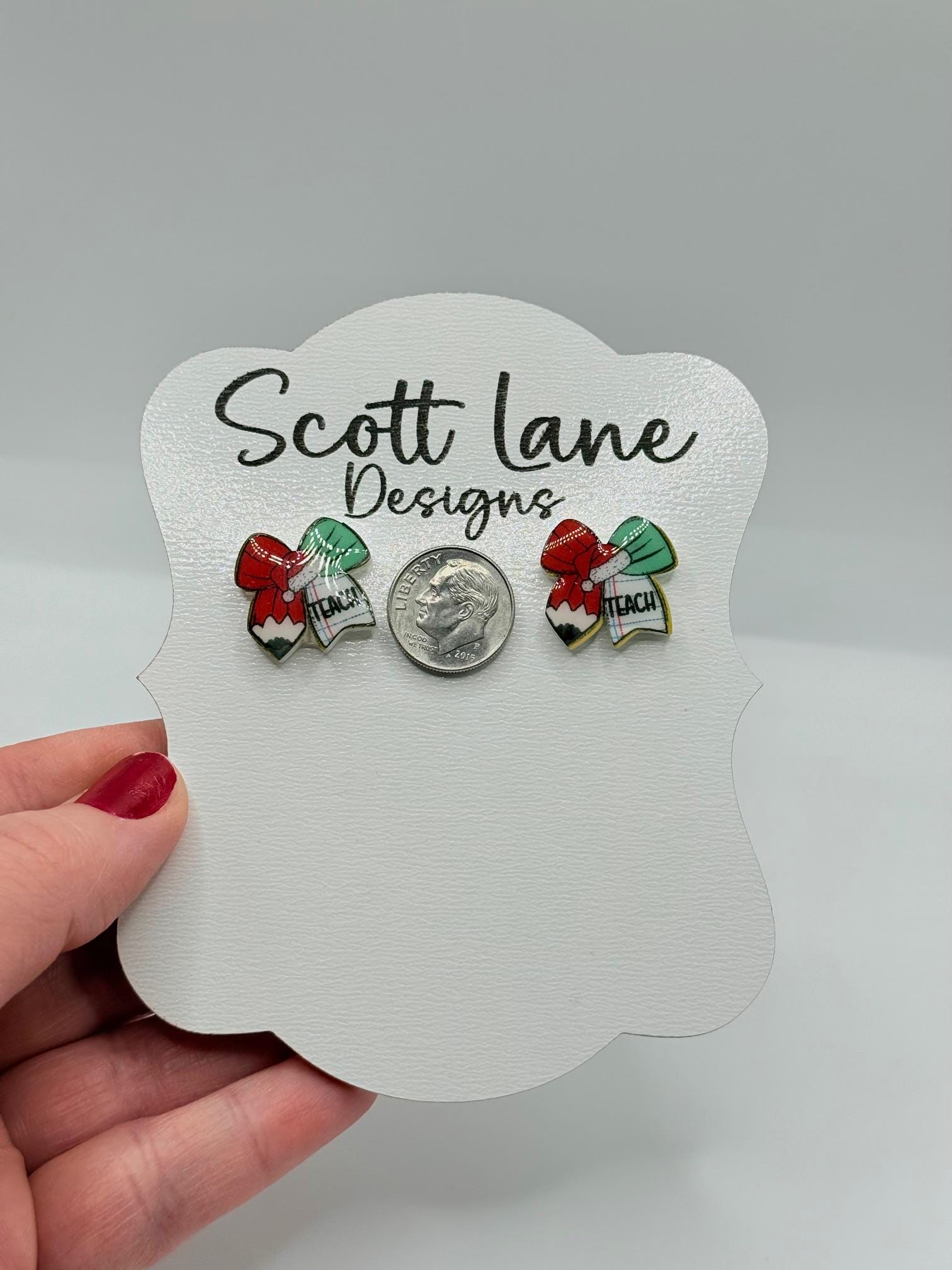 Teacher Christmas Stud Earrings